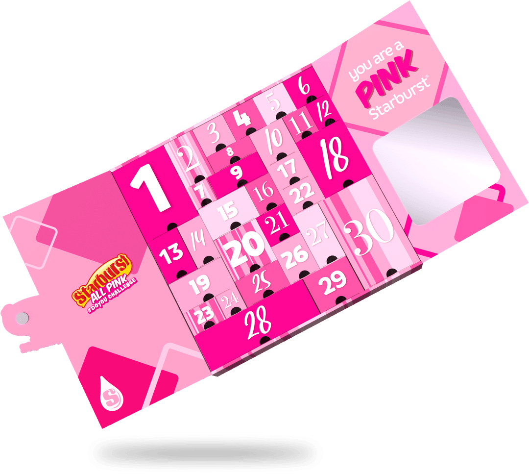 Starburst All Pink Advent Calendar Customize and Print